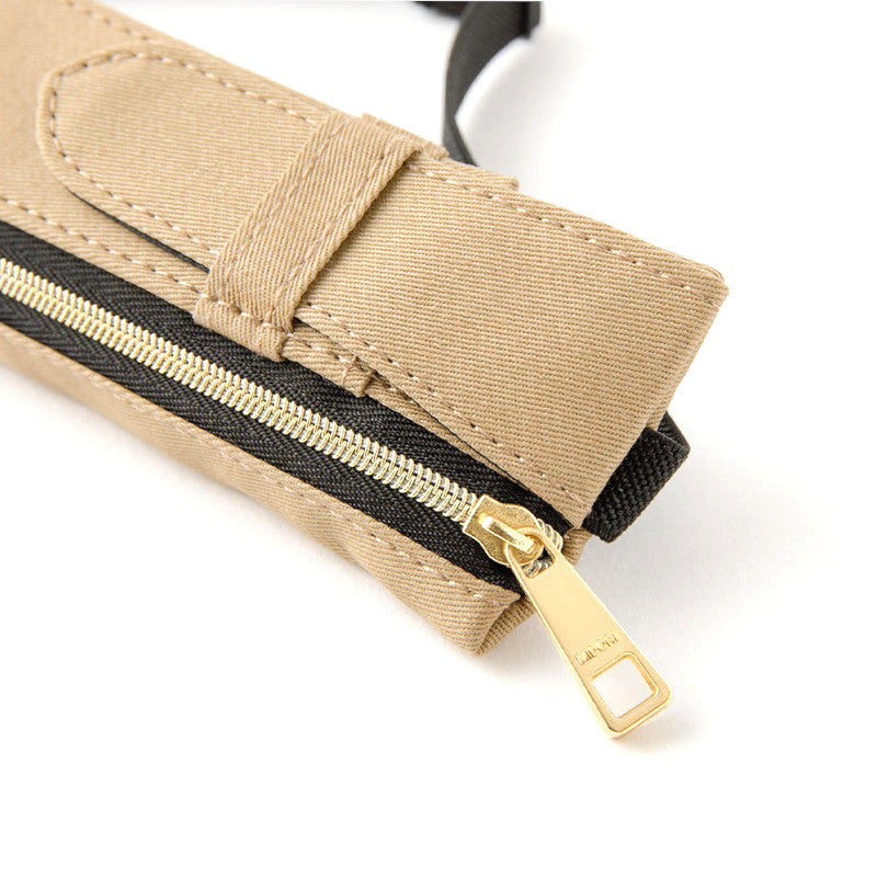 Midori Book Band Pen Case. Khaki