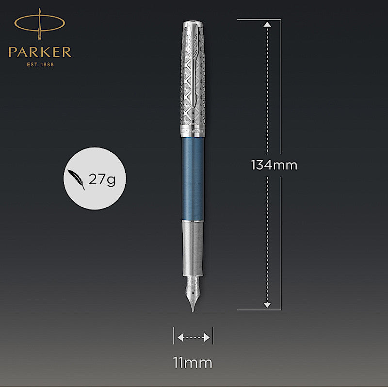 Parker Sonnet Premium Metal & Blue Lacquer CT 18K Nib