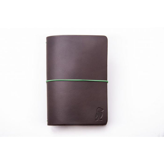 Passport Notebook Brown Leather/Green Rubber