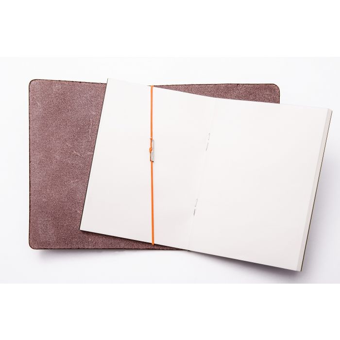 Passport Notebook Brown Leather/Orange Rubber