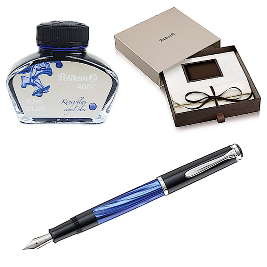 Pelikan Classic M205 Blue Marbled, Special Box Ink 62.5ml