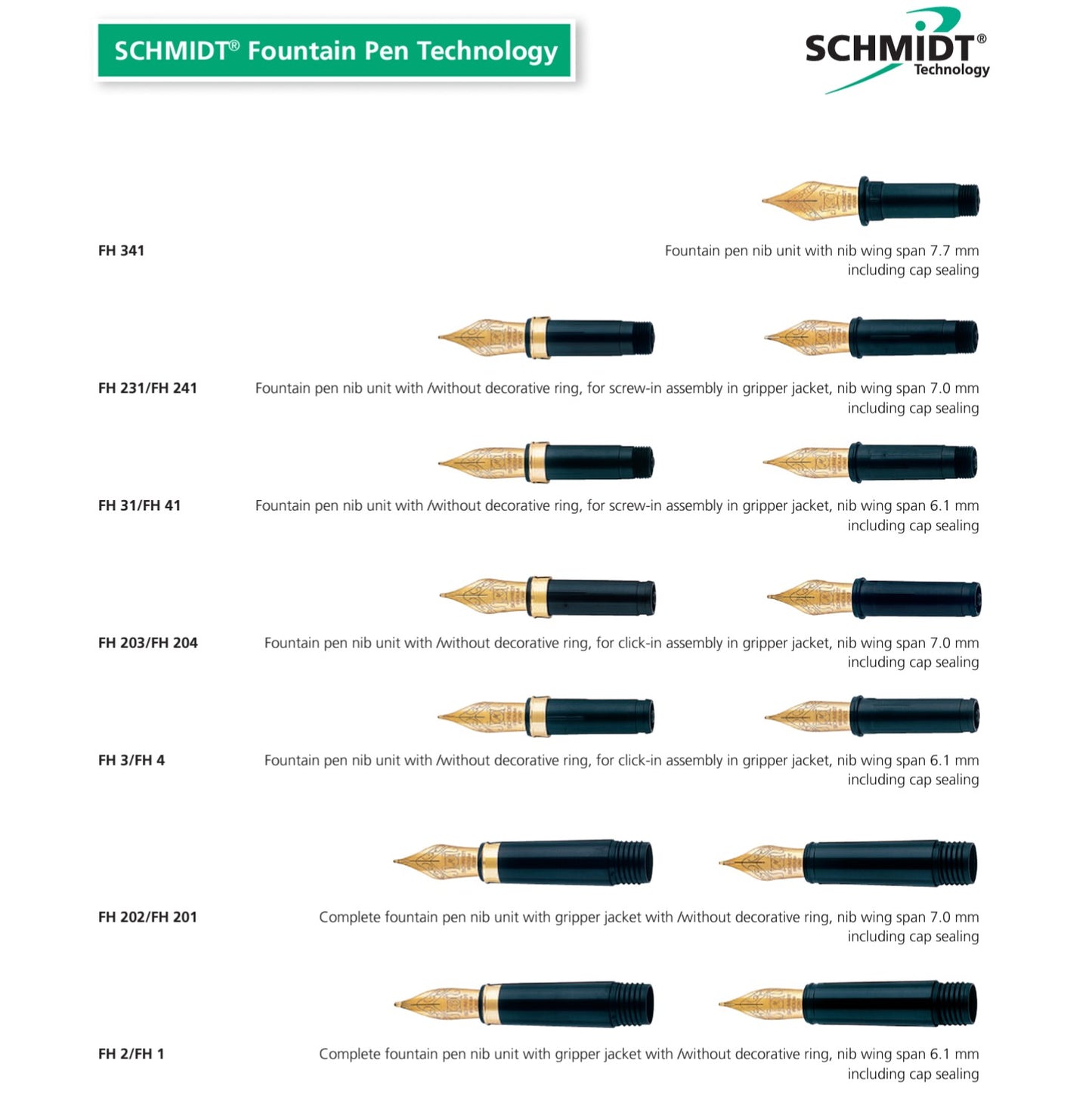 SCHMIDT FH201 Steel nib section