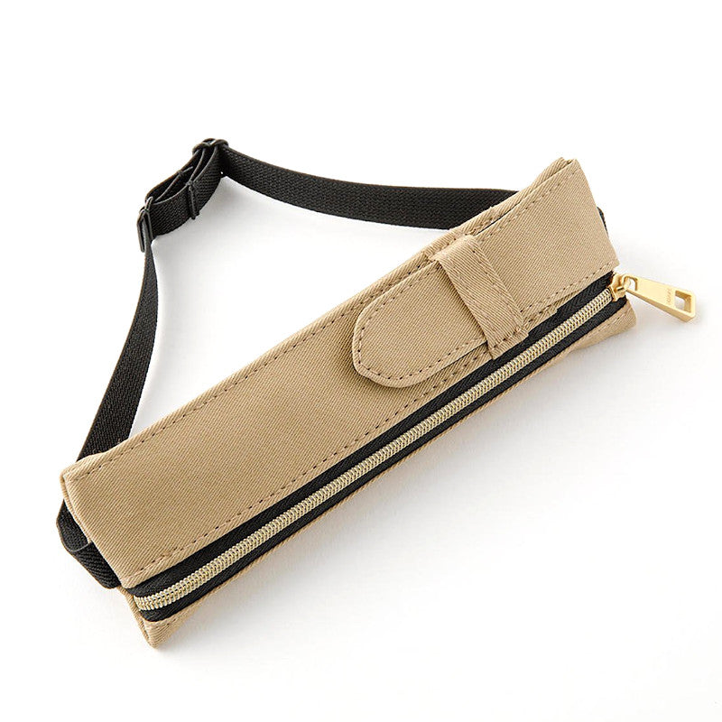 Midori Book Band Pen Case. Beige