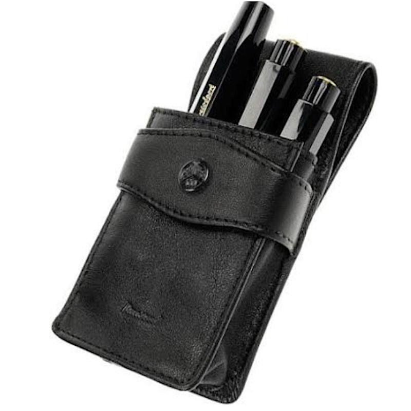 Kaweco Leather SHORT Triple Pen Case, Black
