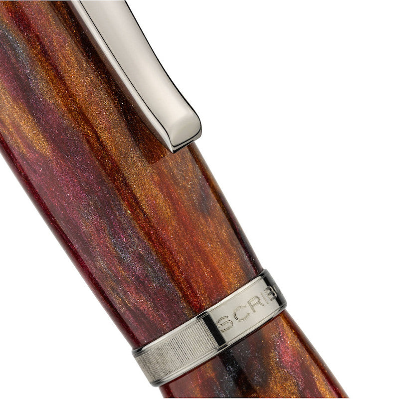 SCRIBO La Dotta 14k Flexible Nib Ruthenium Turrita. Limited Edition