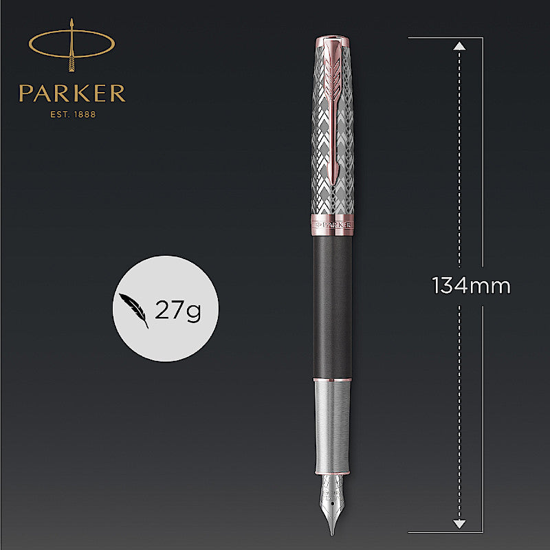 Parker Sonnet Premium Metal & Grey Lacquer PGT 18K Nib