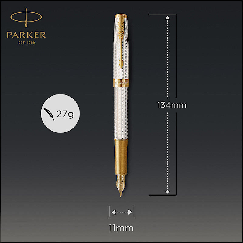 Parker Sonnet Mistral Silver GT 18K Nib