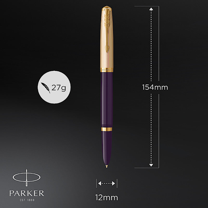 Parker 51 Deluxe Plum GT 18k Nib