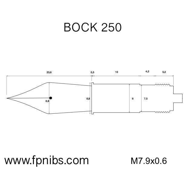 Bock 250 Steel nib unit, Two Tone plated